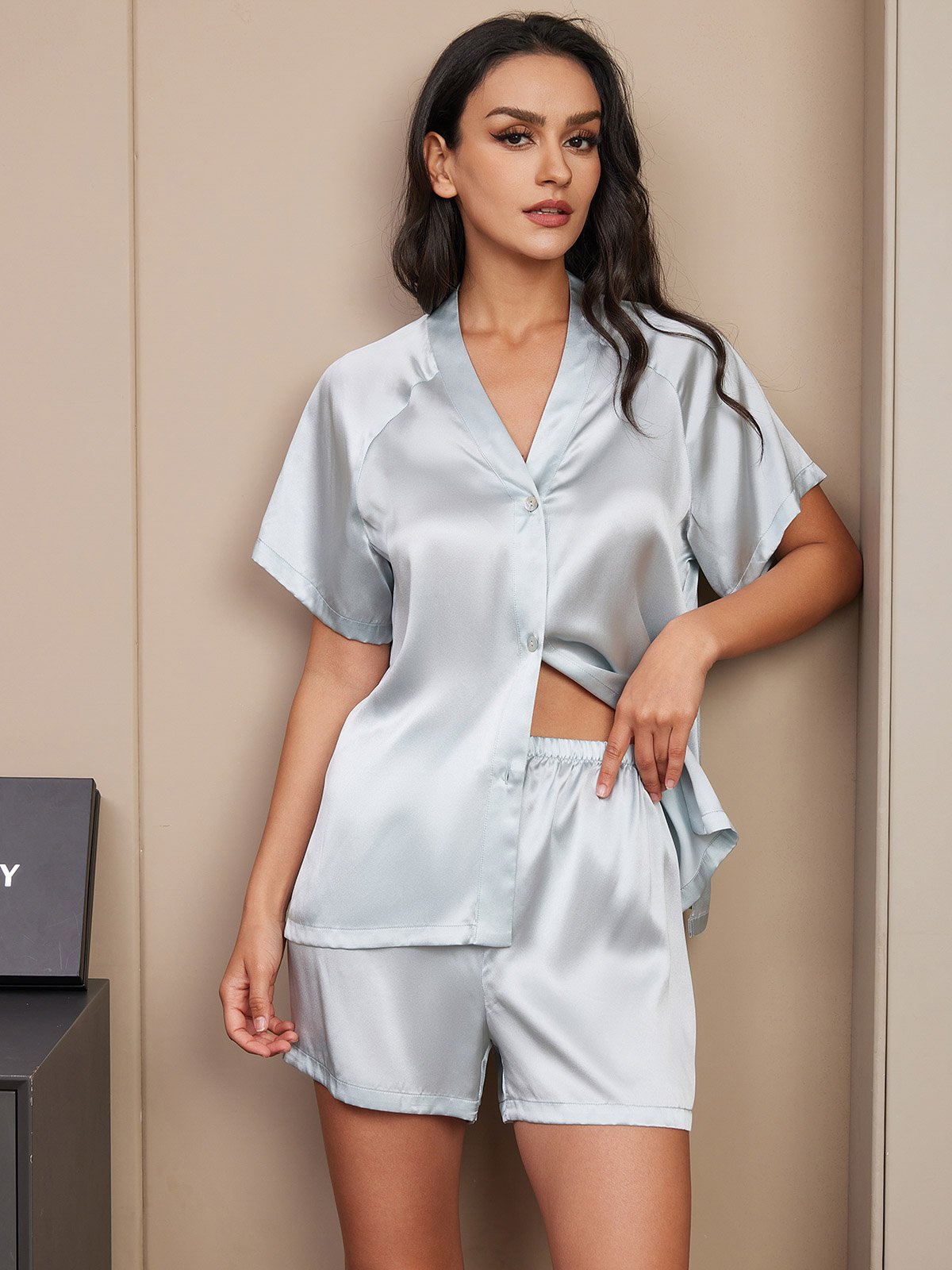 Pure Silk Short Sleeve Women's Pajamas Set