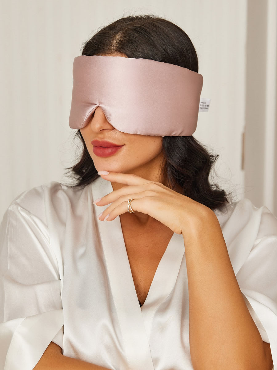 Elegant Floral Printed Silk Sleep Eye Mask