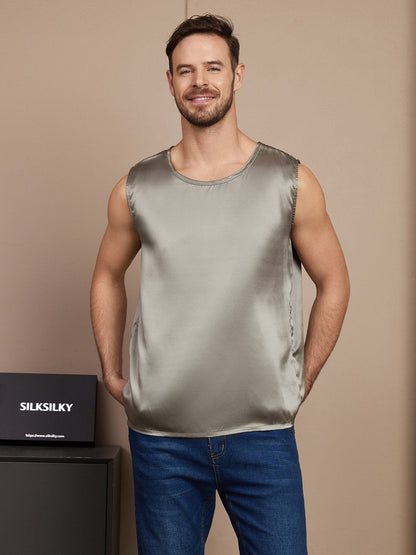 Pure Silk Casual Men's Tank Top