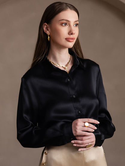 19 Momme Silk Fashionable Basic Shirt