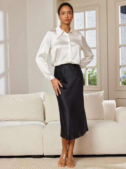 19Momme Pure Silk Classic Elegant Skirt