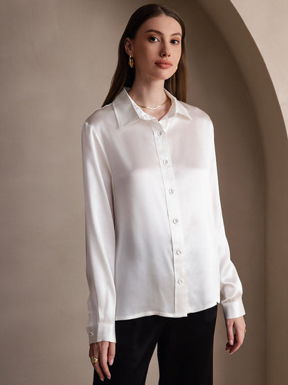 19 Momme Silk Fashionable Basic Shirt