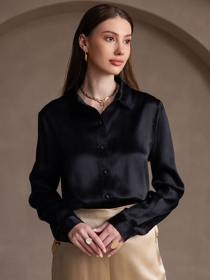 19 Momme Silk Fashionable Basic Shirt