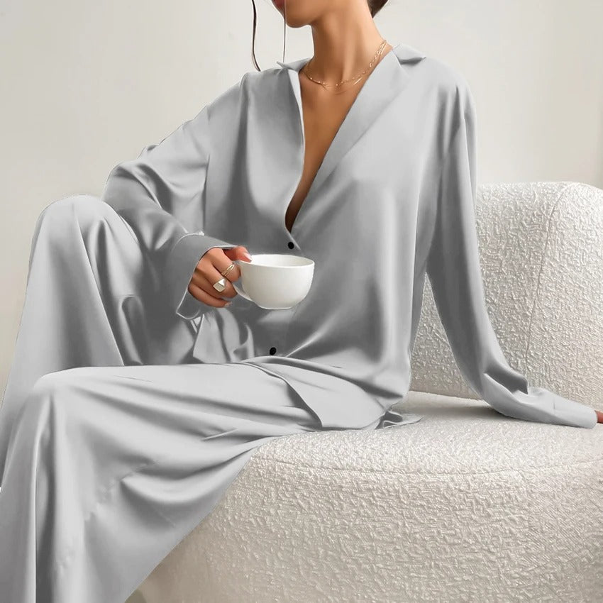 Silky Elegance Oversized Pajama Set | Esmée