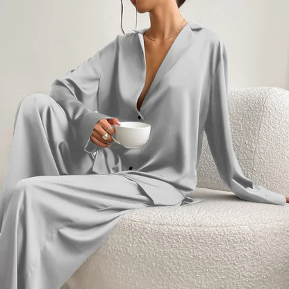 Silky Elegance Oversized Pajama Set | Esmée