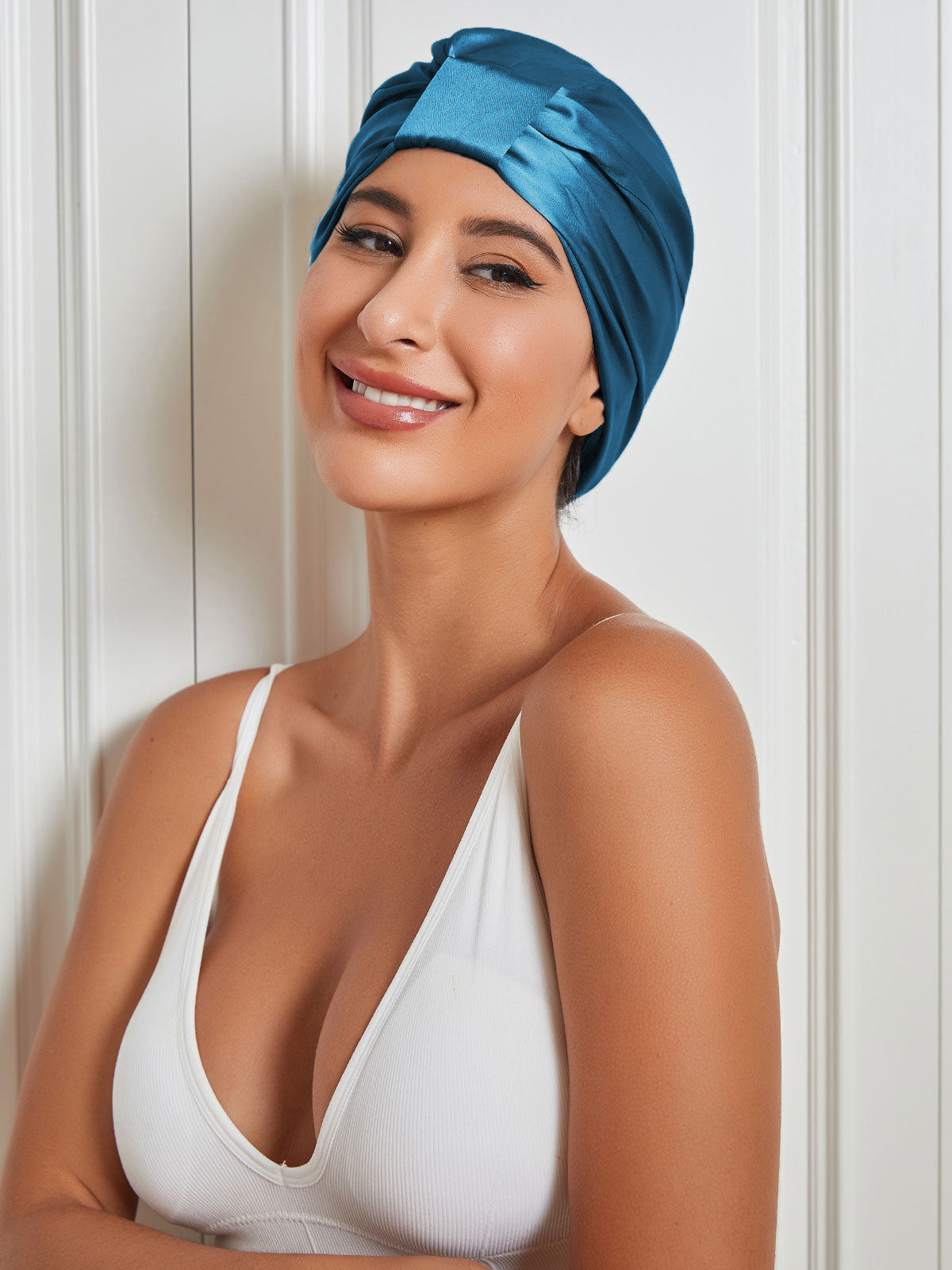 Pure Silk Double Layer Night Turban Sleep Cap