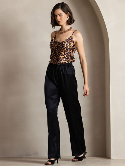 19Momme Fashionable High-Waisted Wide-Leg Pants