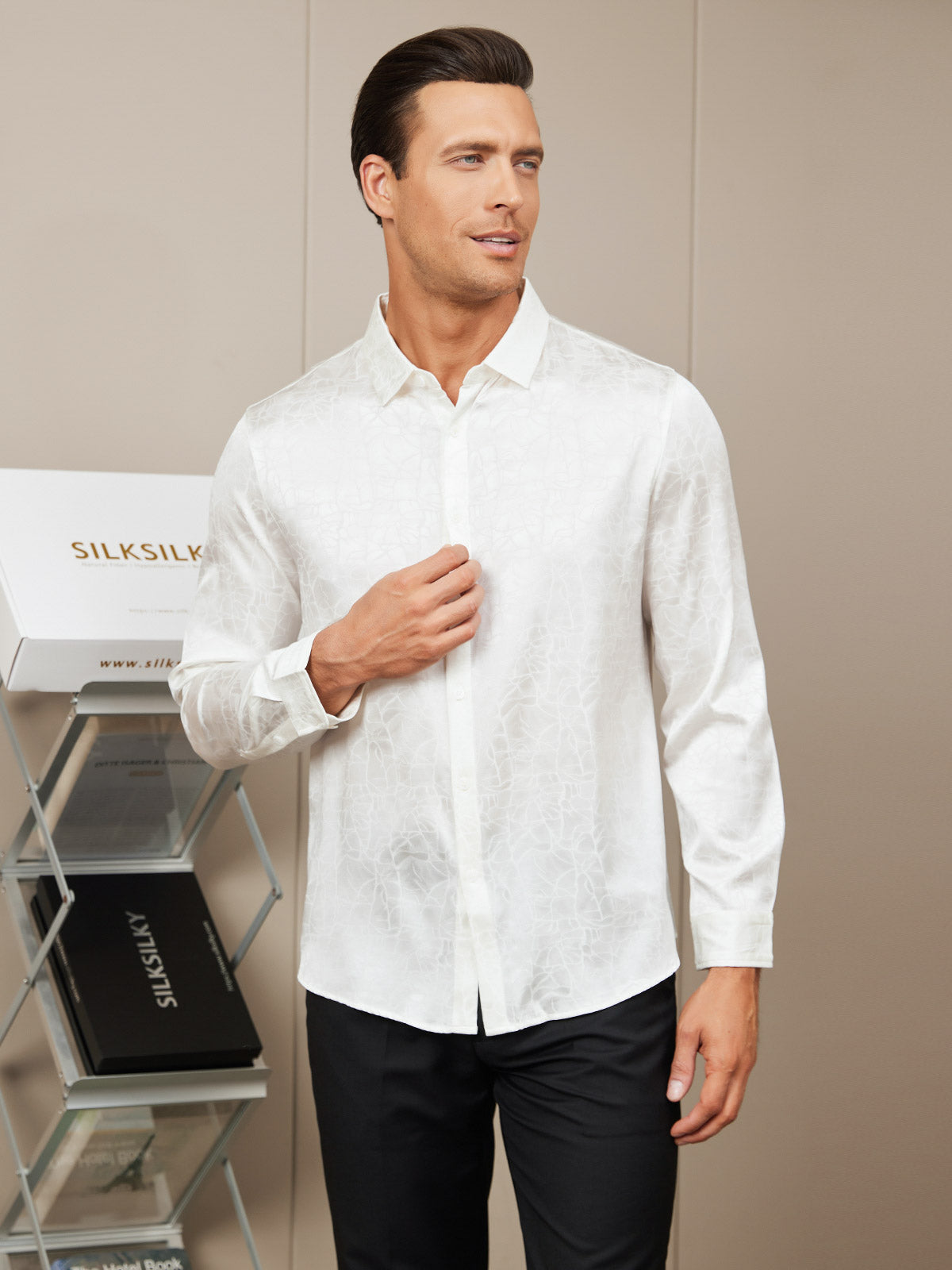 19 Momme Silk Long Sleeve Shirt For Men