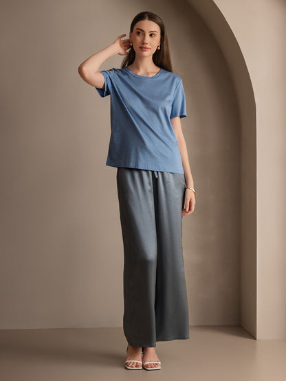 Pure Silk Solid Color Casual Women’s Pants