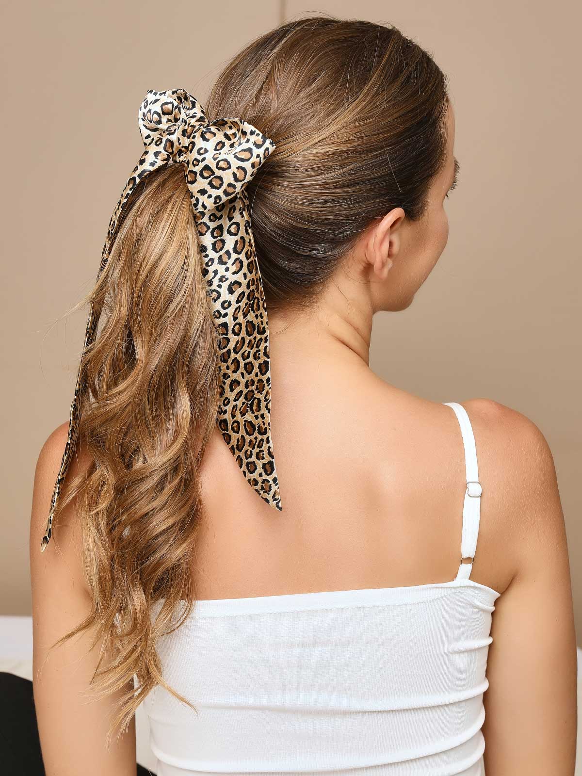 Pure Silk Soft Long Ribbon Printed Scrunchie