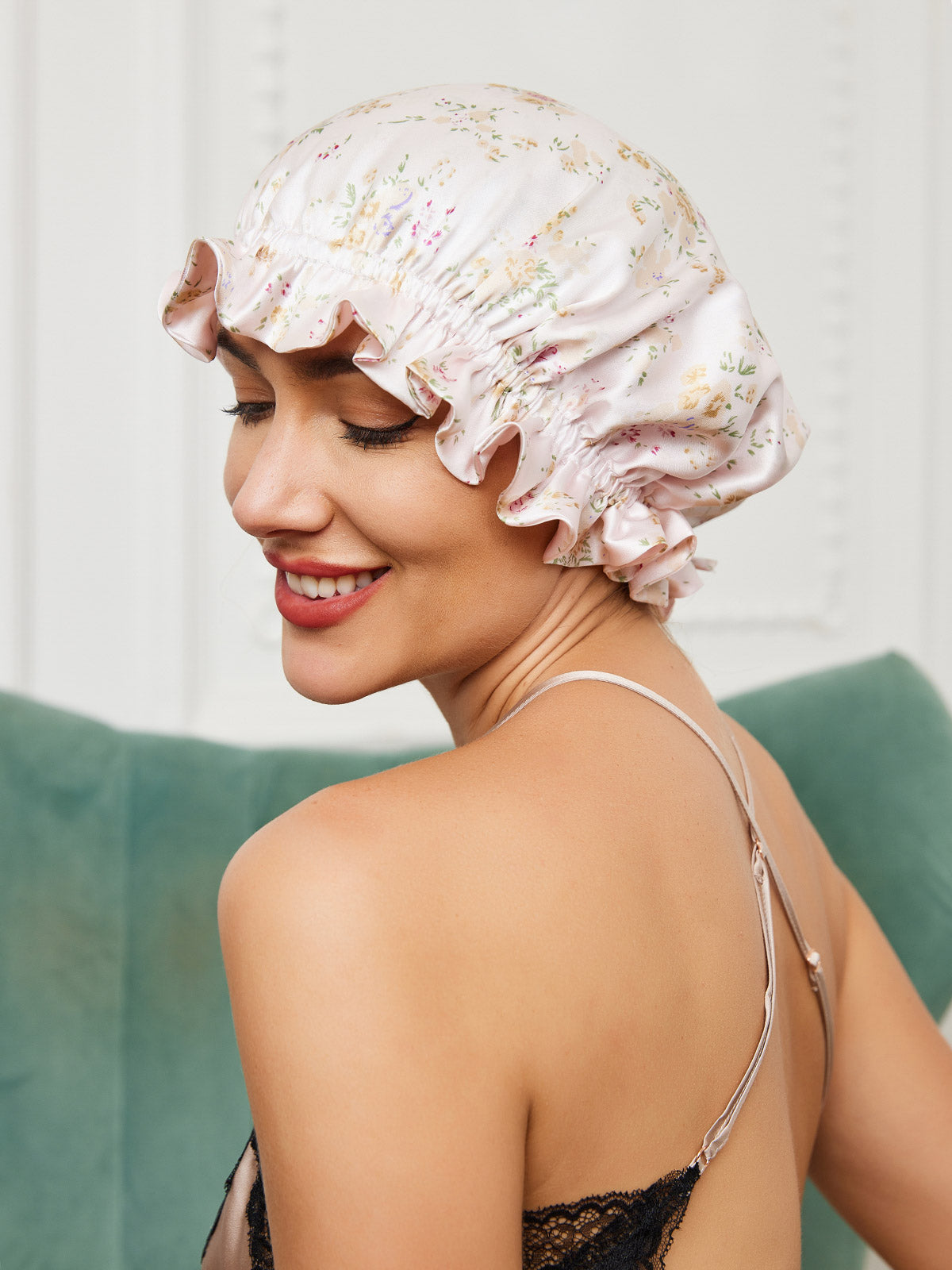 Pure Silk Double Layer Sleeping Caps w/ Ribbon