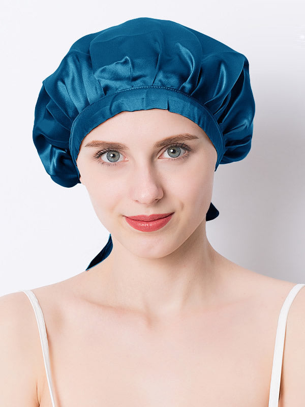 Pure Silk Classic Sleep Cap with Ribbons