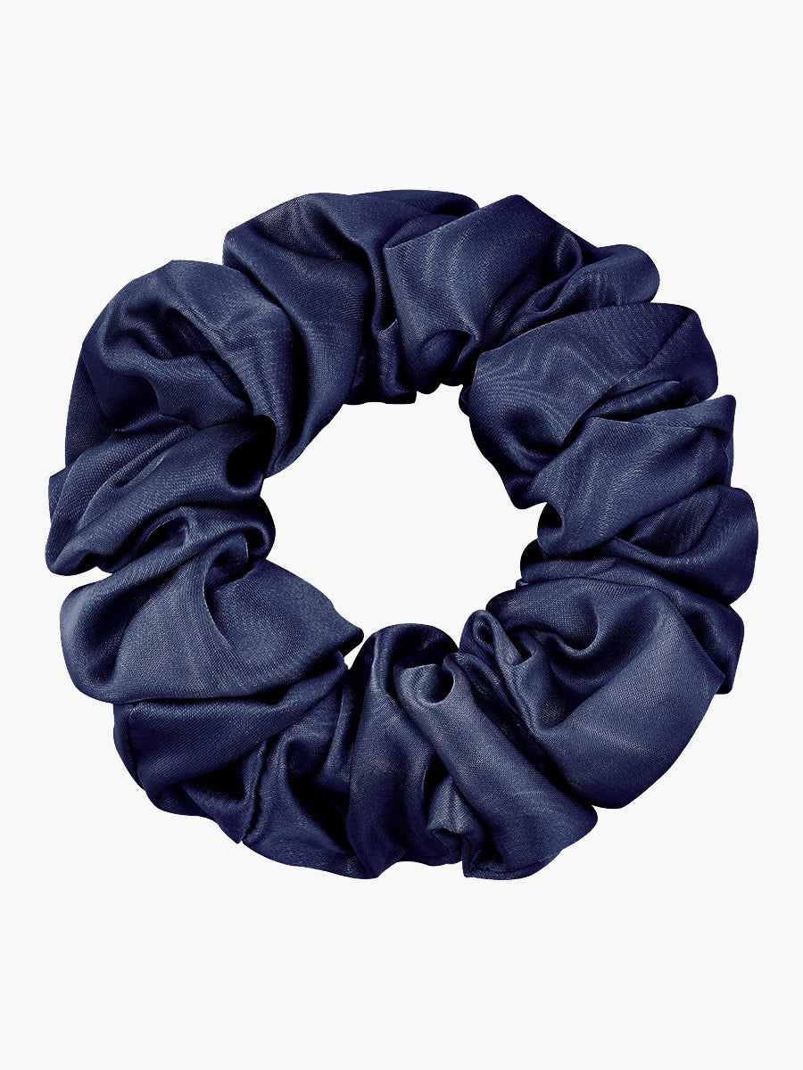 Pure Silk Midnight Scrunchies - Middle - 3.5cm