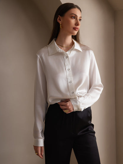 19 Momme Silk Fashionable Basic Shirt