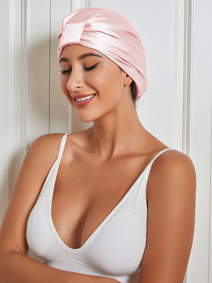 Pure Silk Double Layer Night Turban Sleep Cap