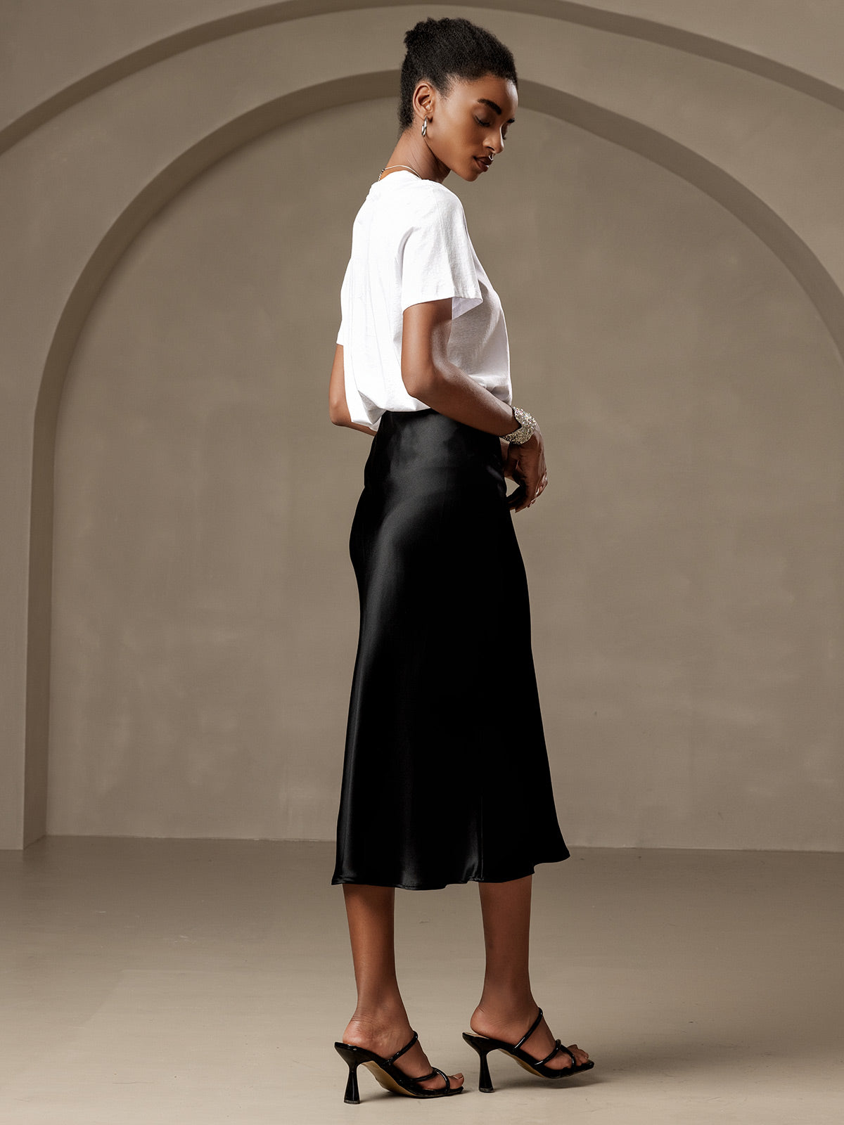 Pure Silk Basic Elegant Skirt