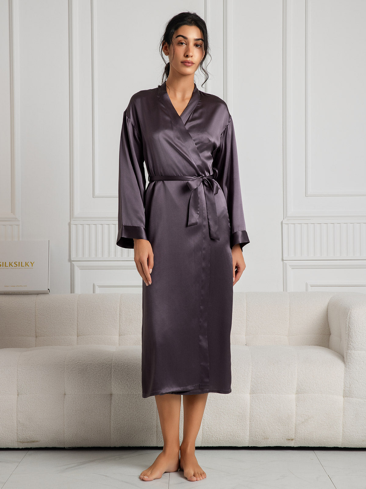 Pure Silk Elegant Women's Long Robe