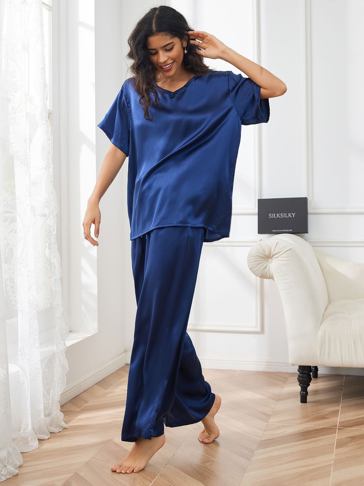 Women's Pure Silk Oversized Pajamas 2Pcs