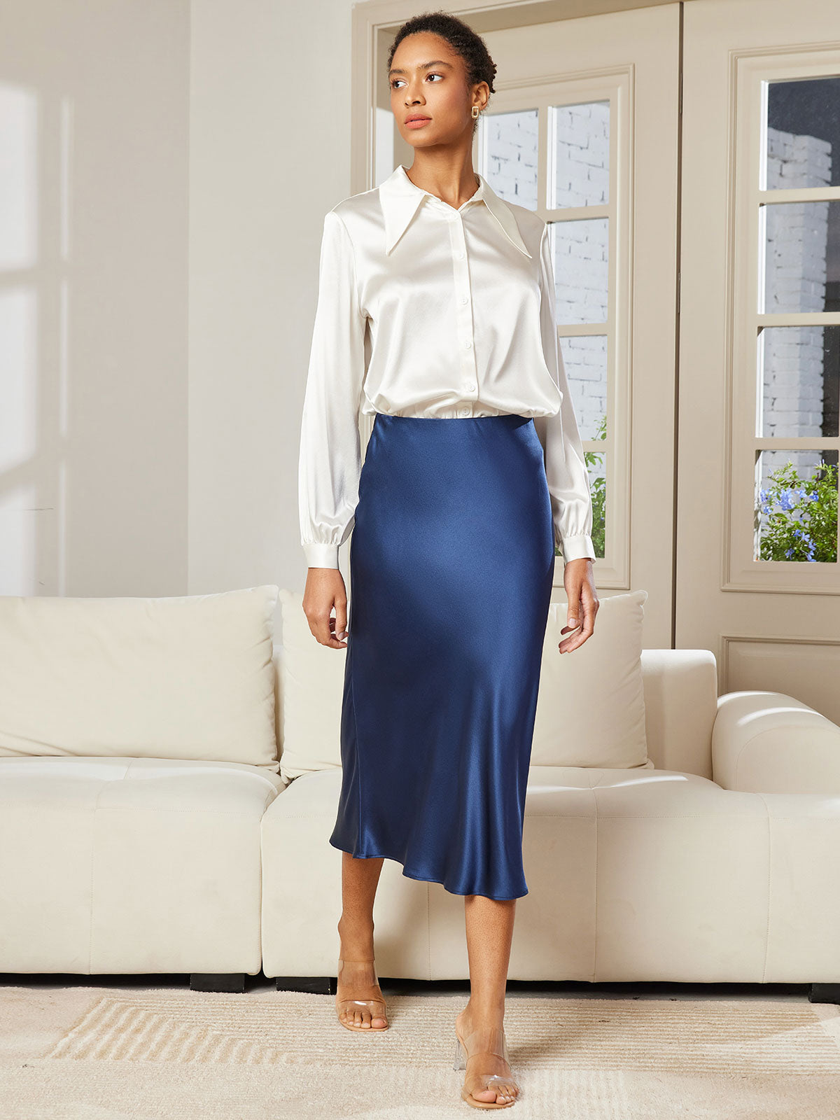 19Momme Pure Silk Classic Elegant Skirt