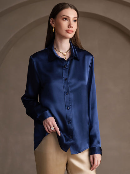 19 Momme Silk Fashionable Basic Shirt