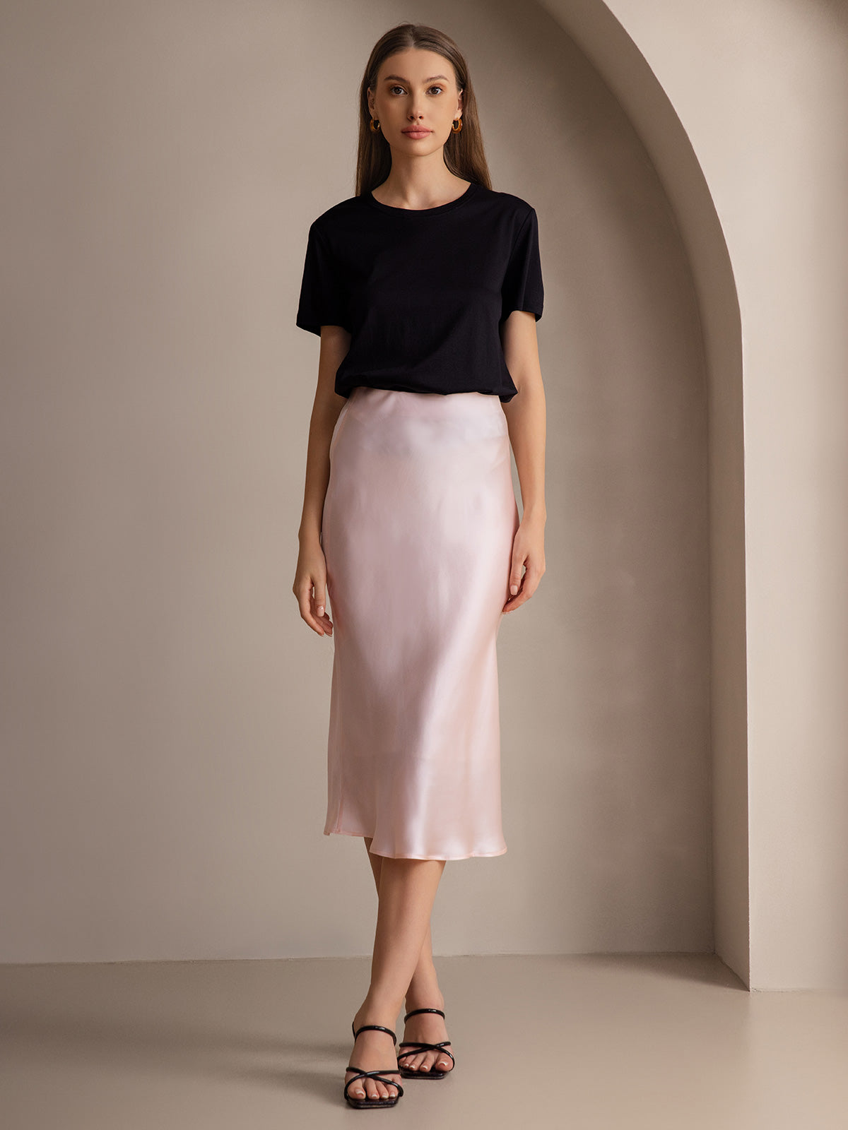 Pure Silk Basic Elegant Skirt