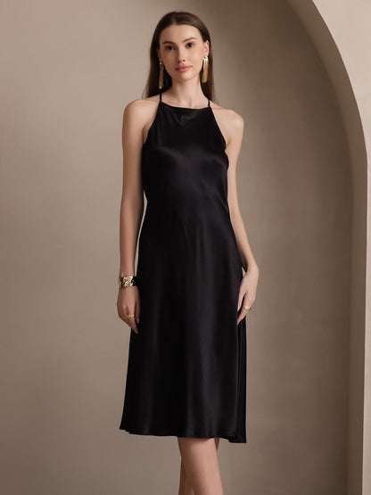 19Momme Silk Elegant Off-Shoulder Dress