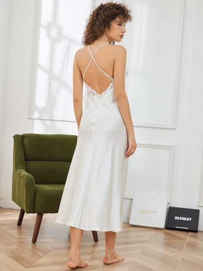 Pure Silk Criss Cross Backless Dress