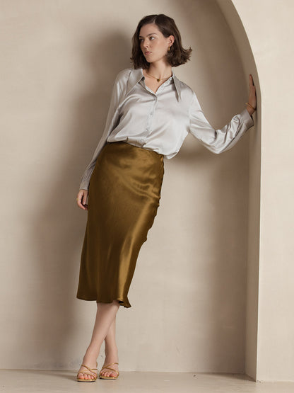 19Momme Pure Silk Classic Elegant Skirt