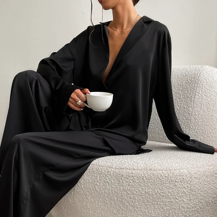 Silky Elegance Oversized Pajama Set | Esmée