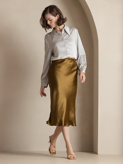 Pure Silk Basic Elegant Skirt