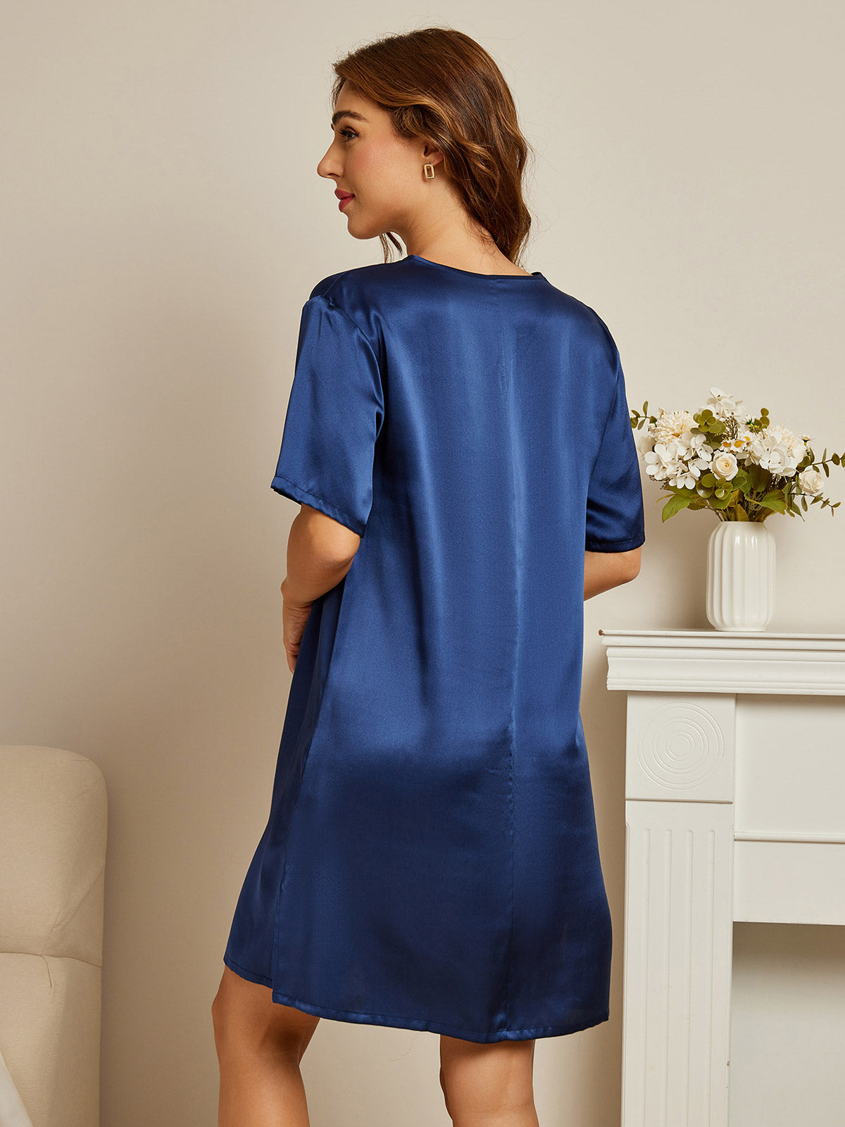 Pure Silk Sexy Split Hem Nightgown