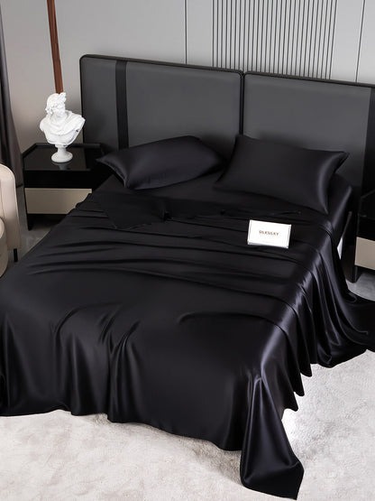 22Momme Silk 4Pcs Set Fitted&Flat Sheets+2x Pillowcases