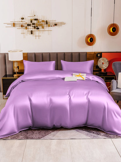 19Momme 4Pcs Silk Set Duvet Cover+Flat Sheet+2x Pillowcases