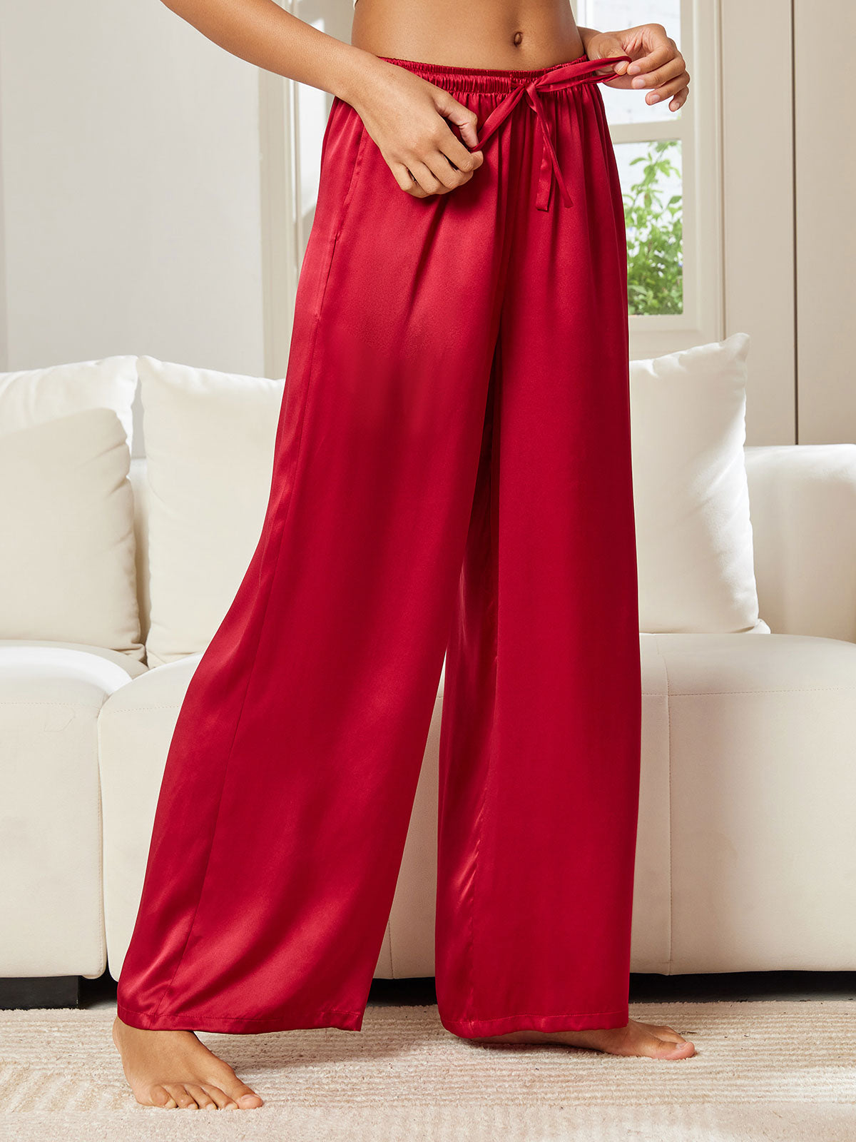 Pure Silk Casual Women‘s Pants