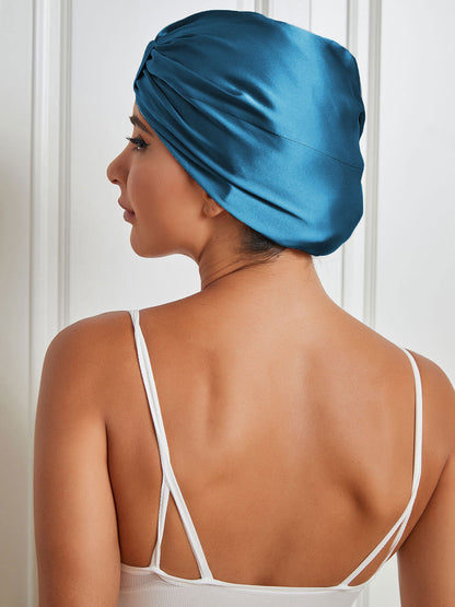 Pure Silk Double Layer Night Turban Sleep Cap