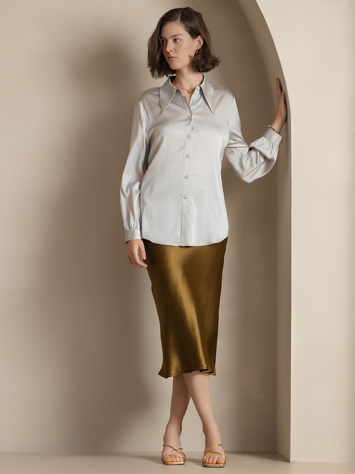 19Momme Pure Silk Classic Elegant Skirt