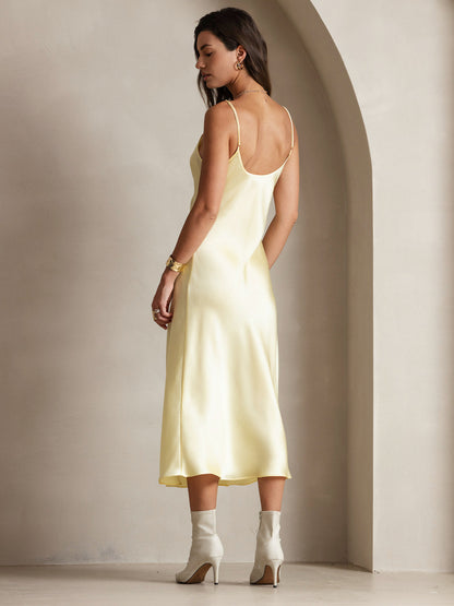 Spaghetti Strap Long Silk Dress