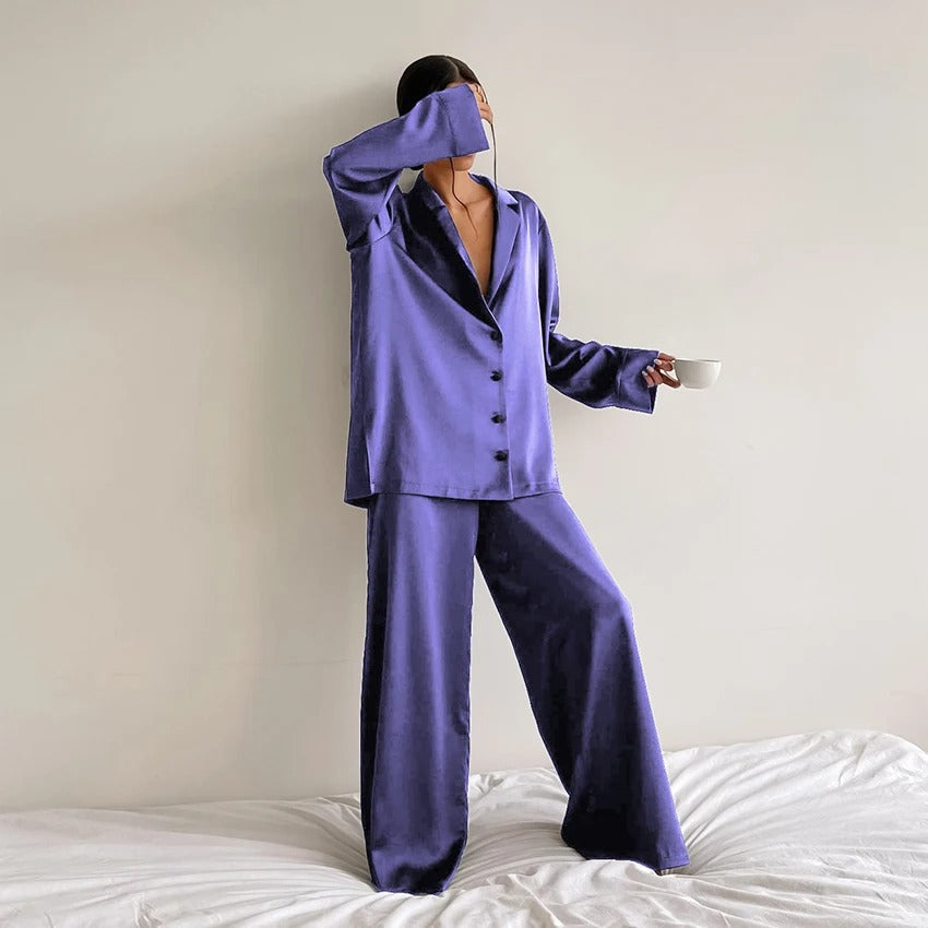 Silky Elegance Oversized Pajama Set | Esmée