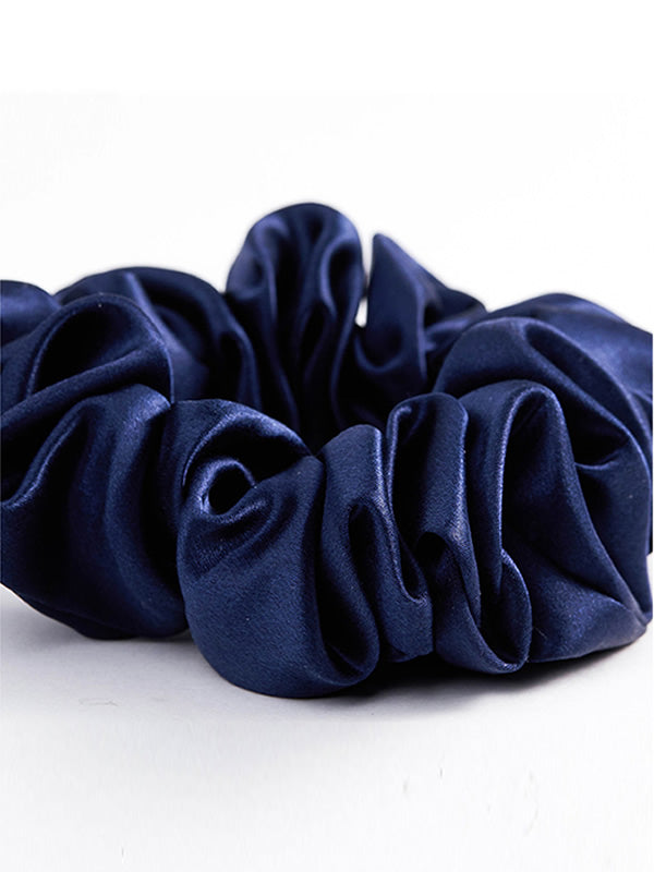 Pure Silk Midnight Scrunchies - Middle - 3.5cm