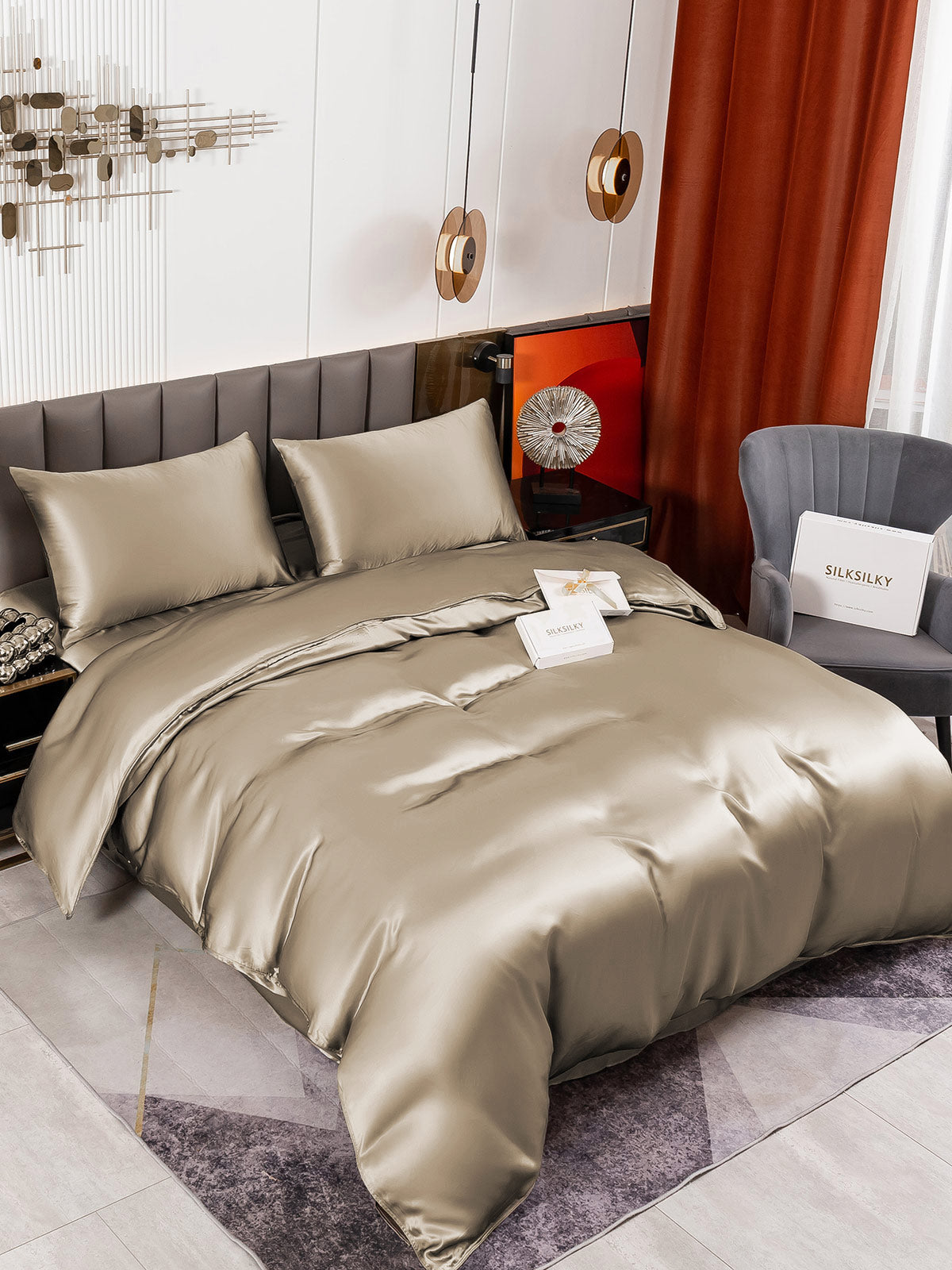 Silk Bed Set - Cooling all Night in Hot Summer (4Pcs Set)