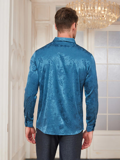 Mulberry Silk Jacquard Shirt for Men