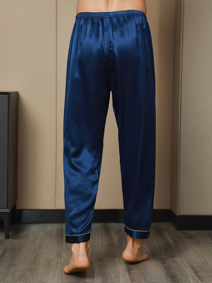 Solid Color Pure Silk Men‘s Sleep Pants