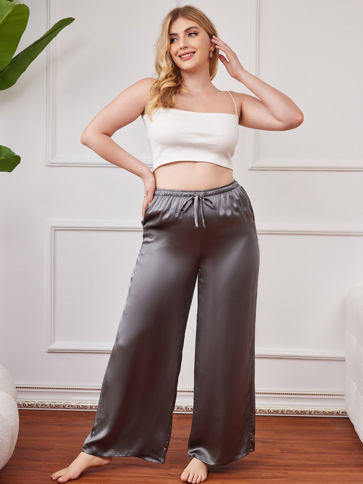 Pure Silk Plus Size Casual Women’s Pants