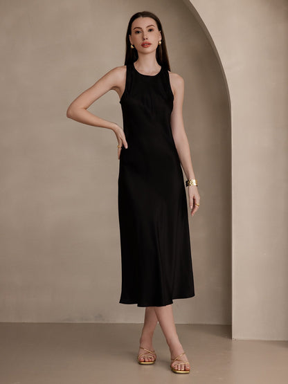 19Momme Silk Casual Sleeveless Long Dress