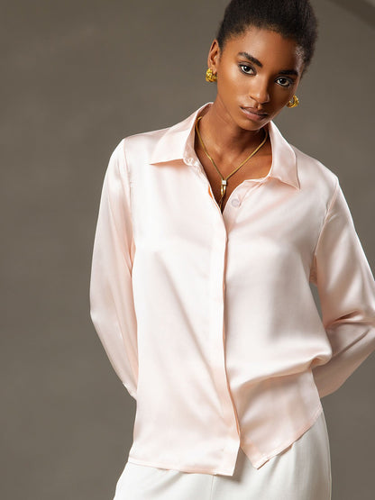 19 Momme Basic Silk Long-Sleeved Shirt