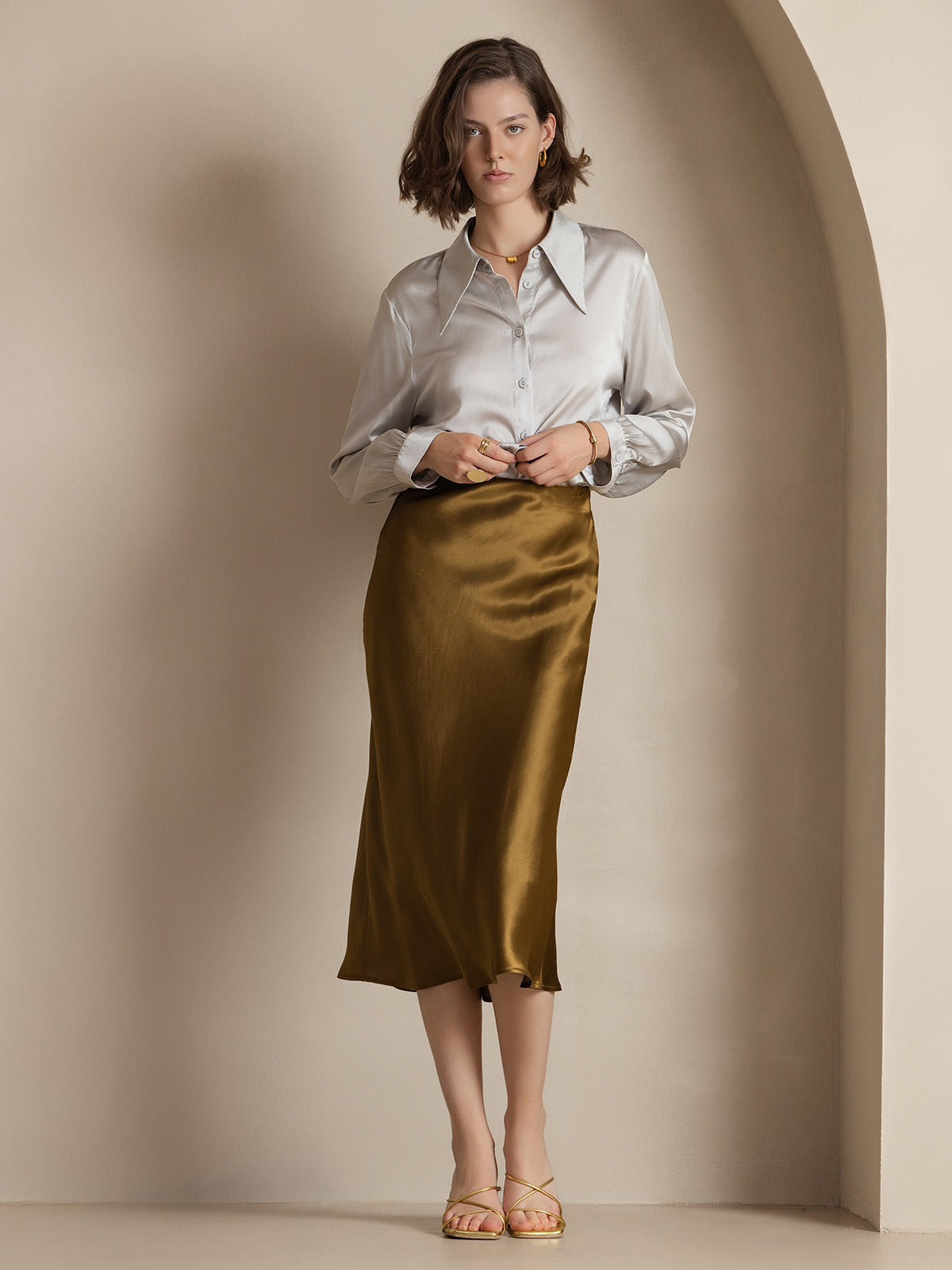 19Momme Pure Silk Classic Elegant Skirt