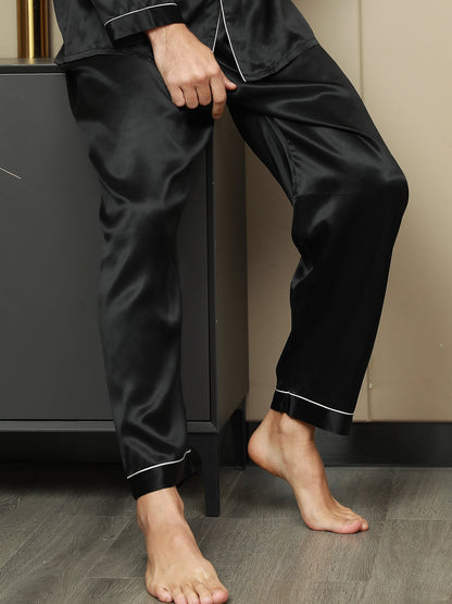 Solid Color Pure Silk Men‘s Sleep Pants