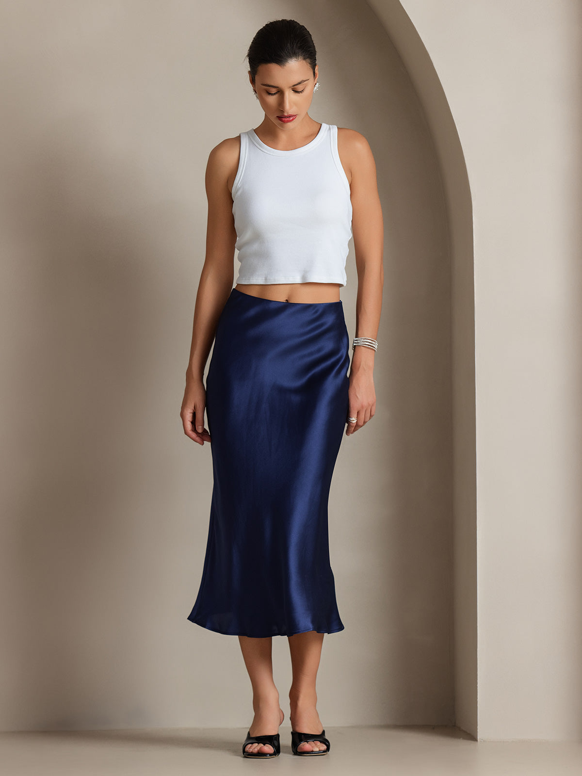 Pure Silk Basic Elegant Skirt