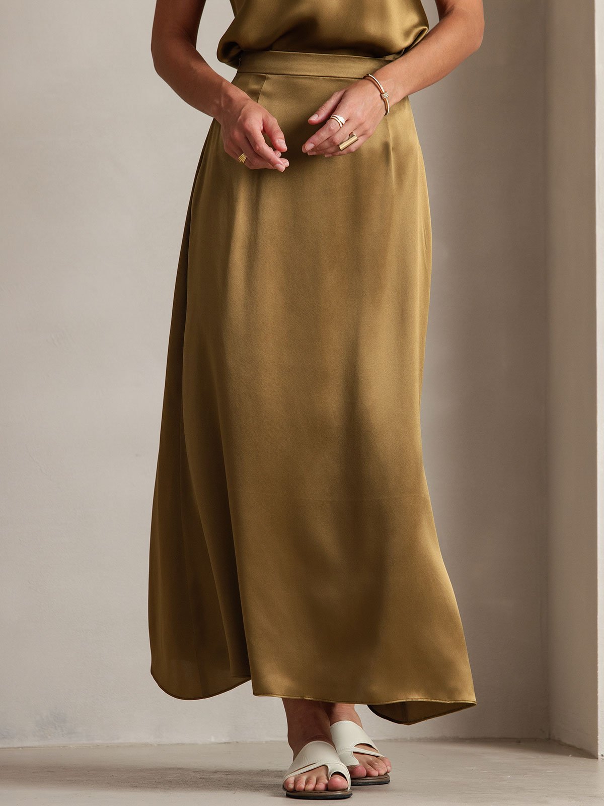 19Momme Silk Classic Maxi Skirt