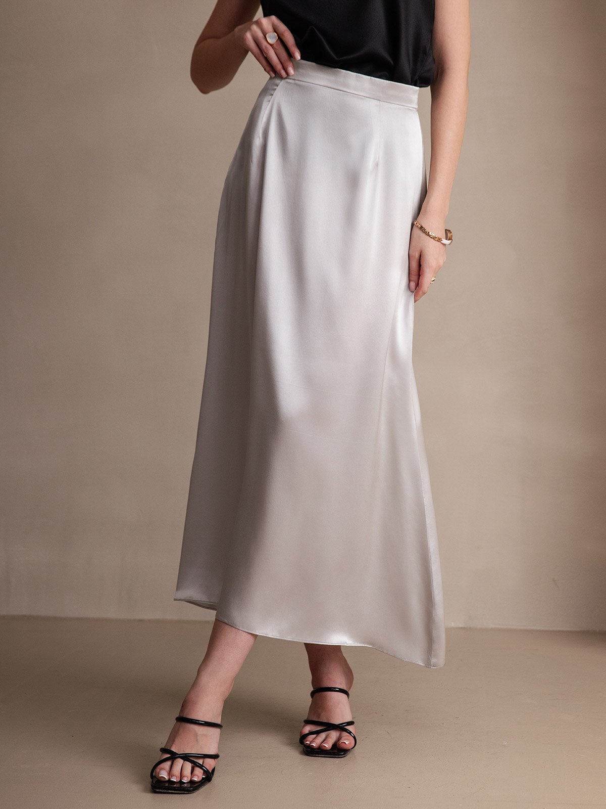 19Momme Silk Classic Maxi Skirt